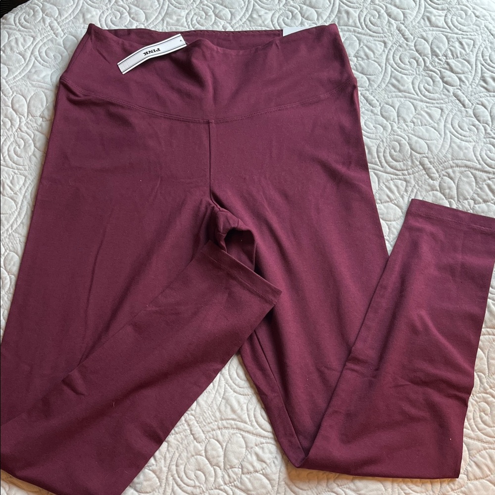 PINK Victoria's Secret Burgundy High-Rise Leggings